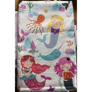 Mermaid Fish (1 yd x 44") & Pink Unicorn Rainbow (21" x 44") Cotton Fabric